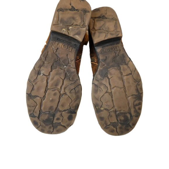 Born Size 7 Brown Suede Leather Zip Slouch Ankle Fashion Boots Bootie Tassle - Picture 6 of 6